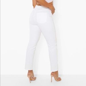 High Waisted White Mom Jeans